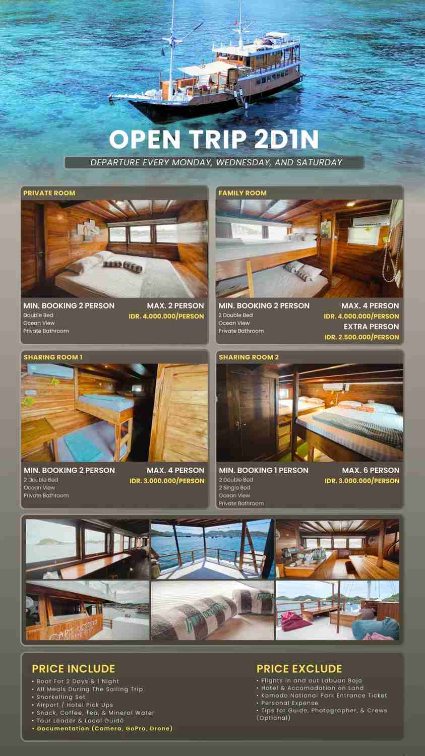 Explore Komodo Island: 2D1N Sailing Adventure Open Trip Experience